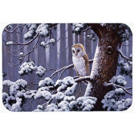 Carolines Treasures Carolines Treasures BDBA0303LCB Owl on a Tree Branch in the Snow Glass Large Cutting Board BDBA0303LCB
